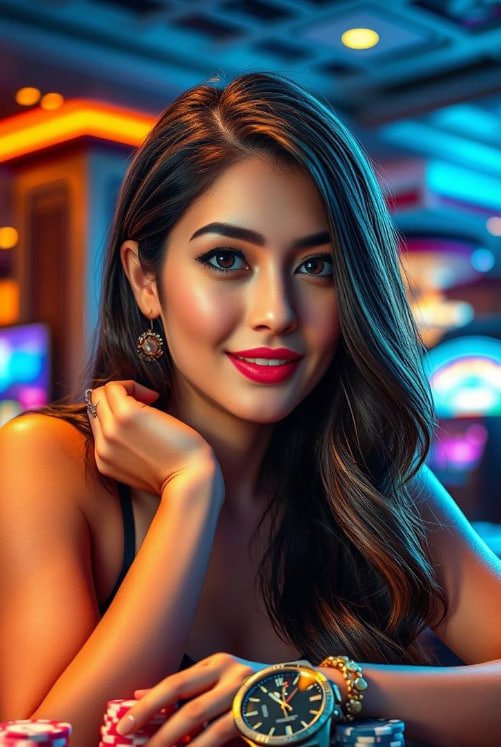 Professional Live Dealer ဖြင့် Baccarat ကစားနေသောမြင်ကွင်း